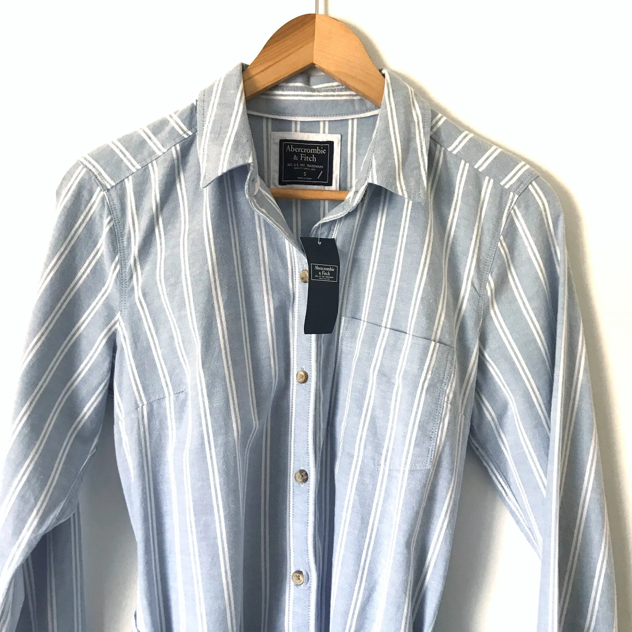 Abercrombie & Fitch Striped Chambray Button Down Dress NWT - Size S