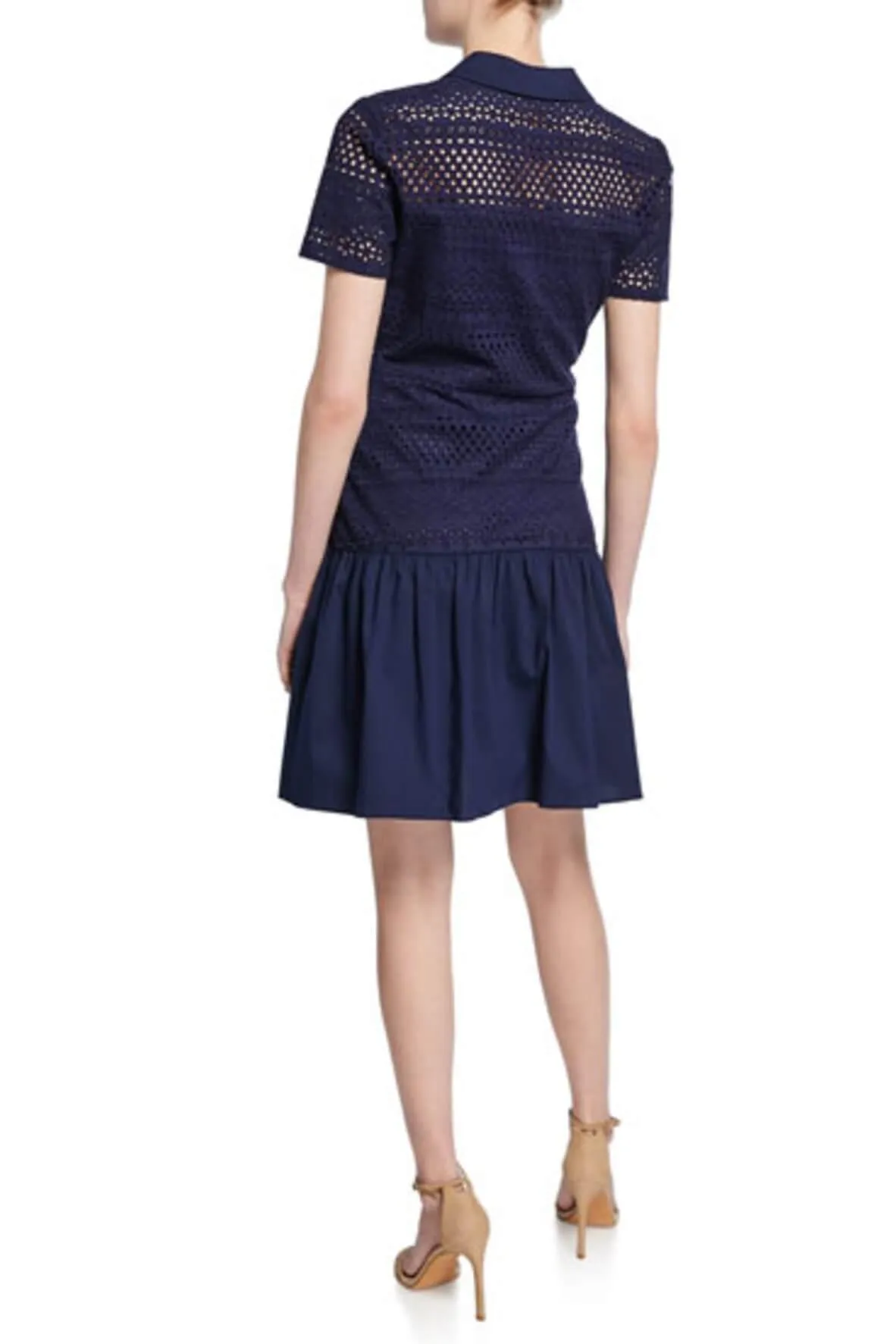 Allery Navy Eyelet Cotton Dress