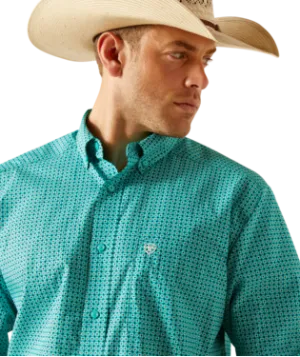 Ariat Men's Jaylin Classic Fit Turquoise Shirt-10051459