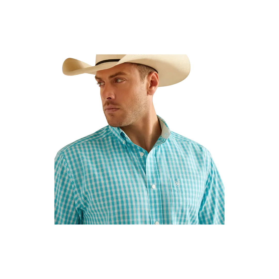 Ariat Men's Wrinkle Free Sterling Classic Fit Blue Radiance Shirt