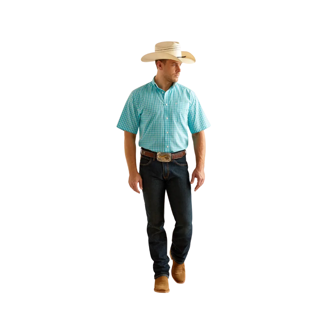 Ariat Men's Wrinkle Free Sterling Classic Fit Blue Radiance Shirt