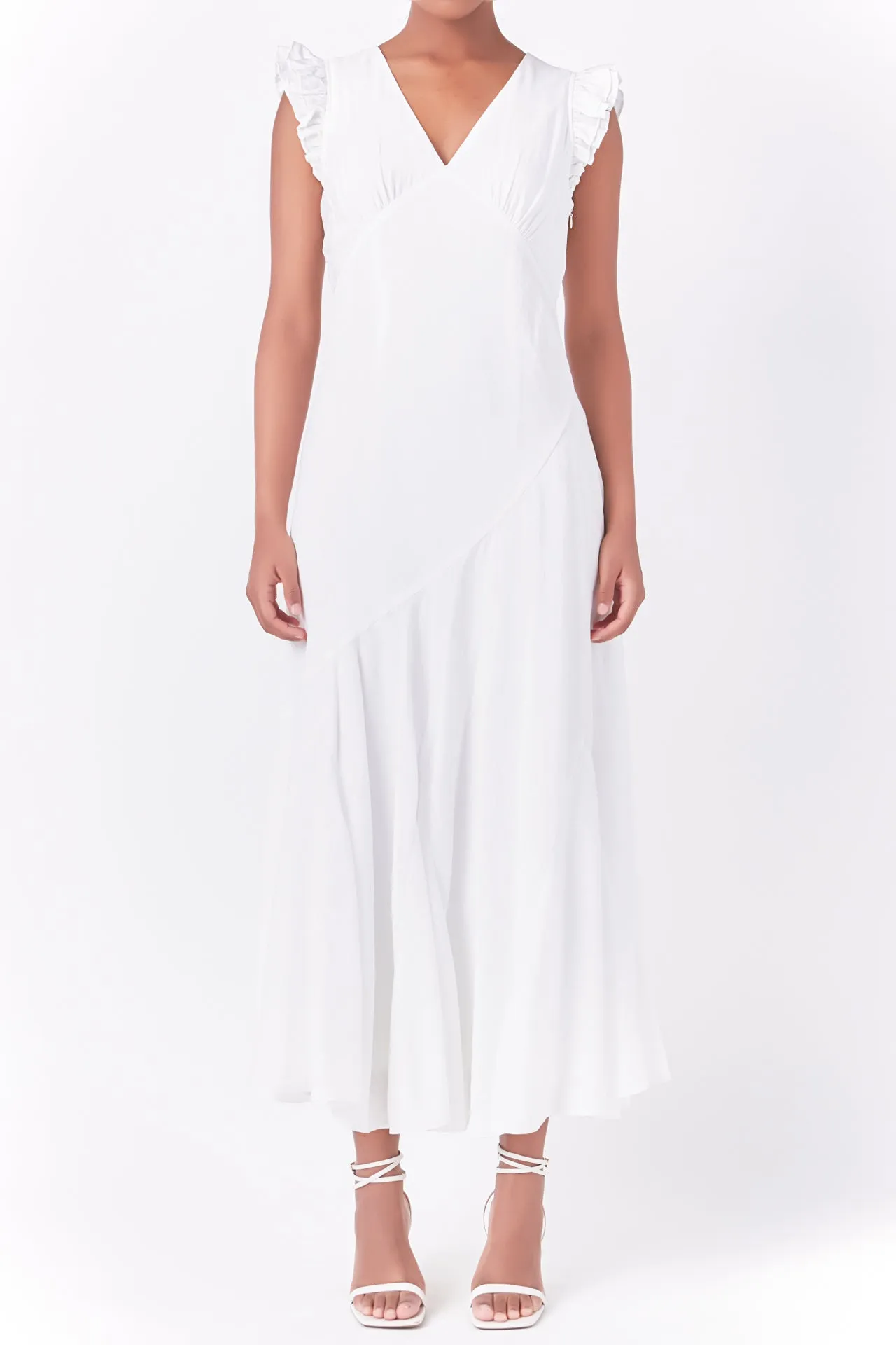 Asymmetrical Ruffle Maxi Dress