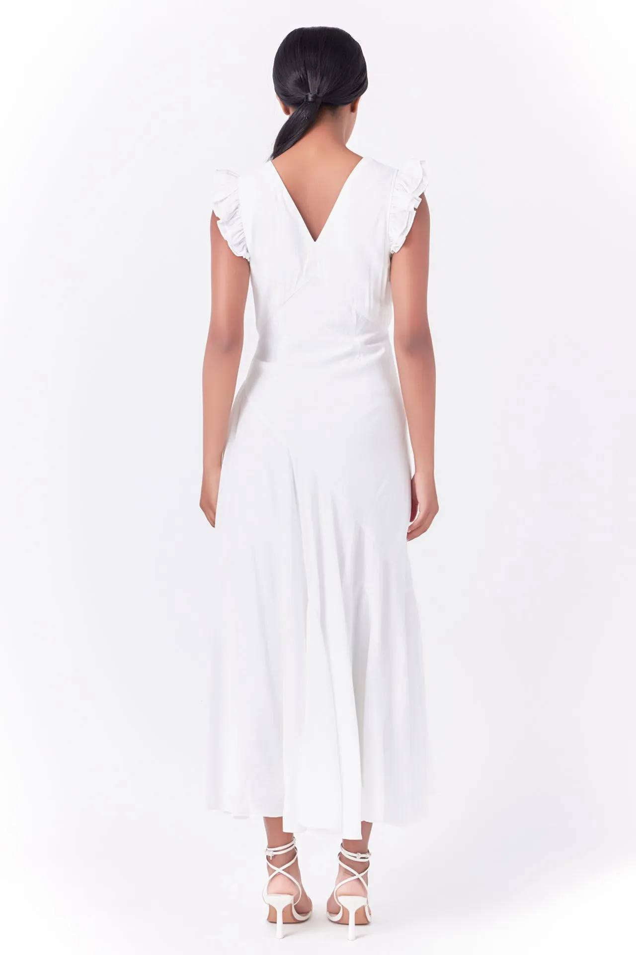 Asymmetrical Ruffle Maxi Dress