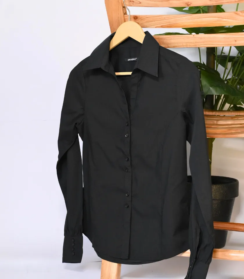 Atmosphere Classic Button Down Black Shirt