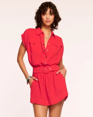 Bess Short Sleeve Belted Mini Dress