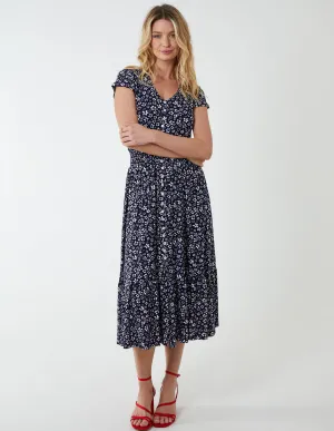 Button Through Midi Dress