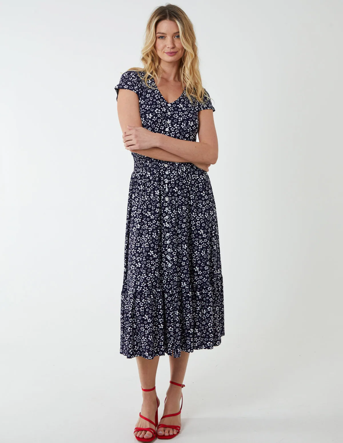 Button Through Midi Dress