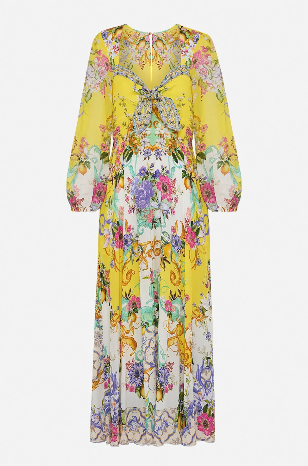 Camilla - Caterina Spritz Tie Front Mid Sleeve Dress