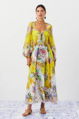 Camilla - Caterina Spritz Tie Front Mid Sleeve Dress
