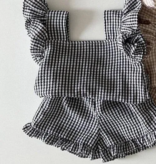 Checkered Ruffled Top and Bloomer