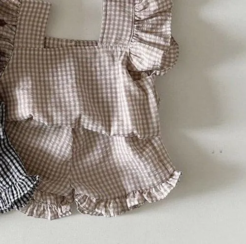Checkered Ruffled Top and Bloomer