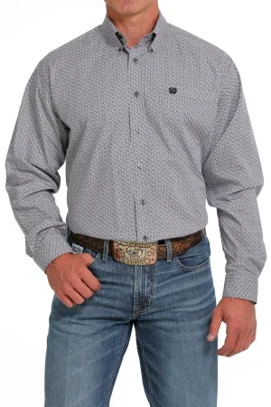 Cinch Men's Classic Grey Geometric Print Shirt