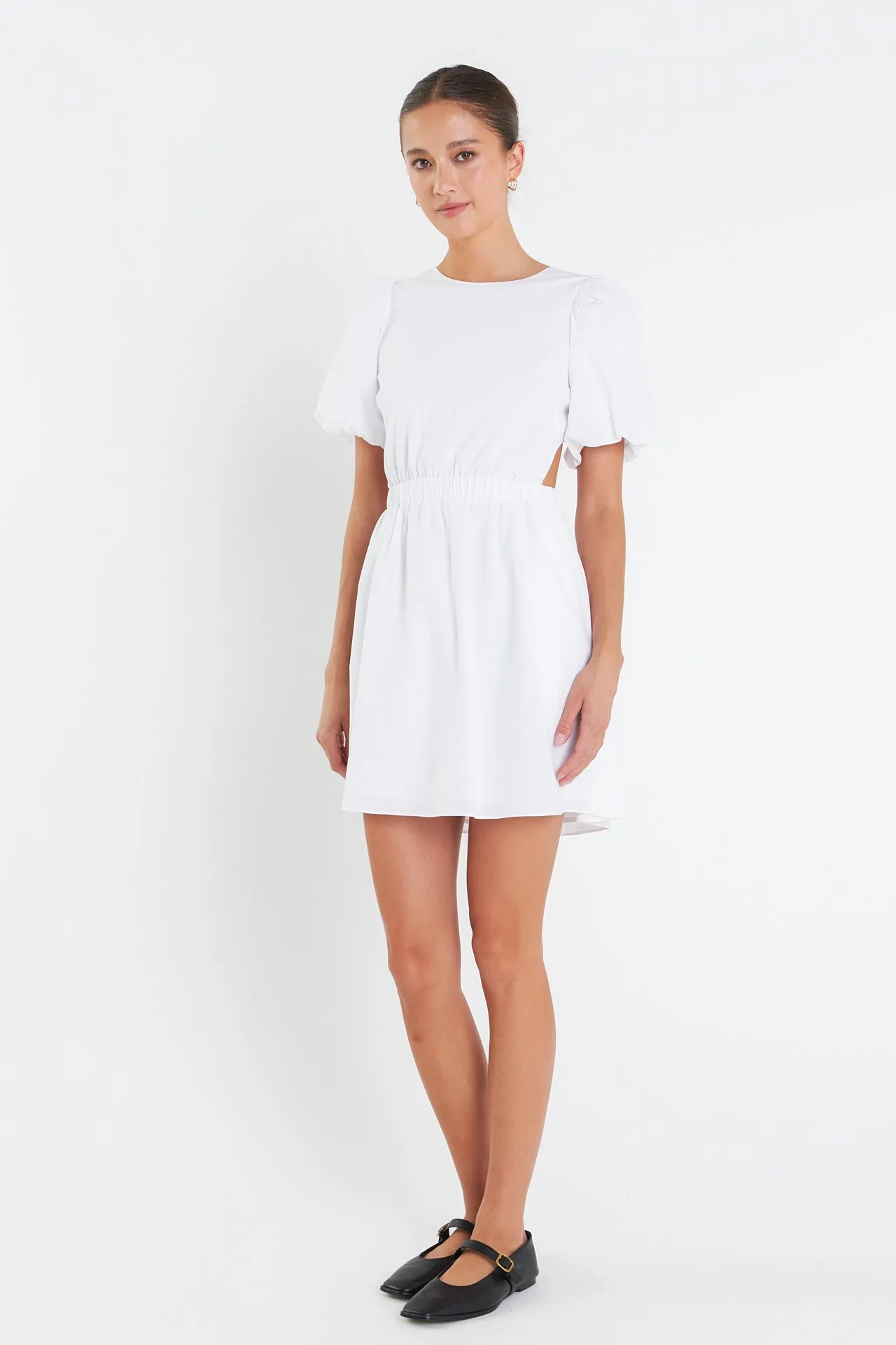 Cut-Out Poplin Mini Dress