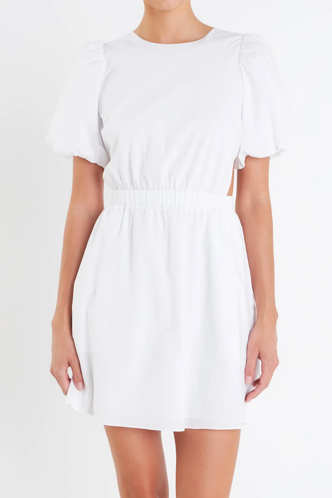 Cut-Out Poplin Mini Dress