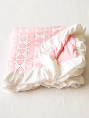 Dreamer Ruffled Blanket - Mirrored Hearts