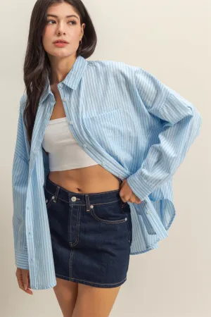 DZ25C750-Oversized Button Down Shirt