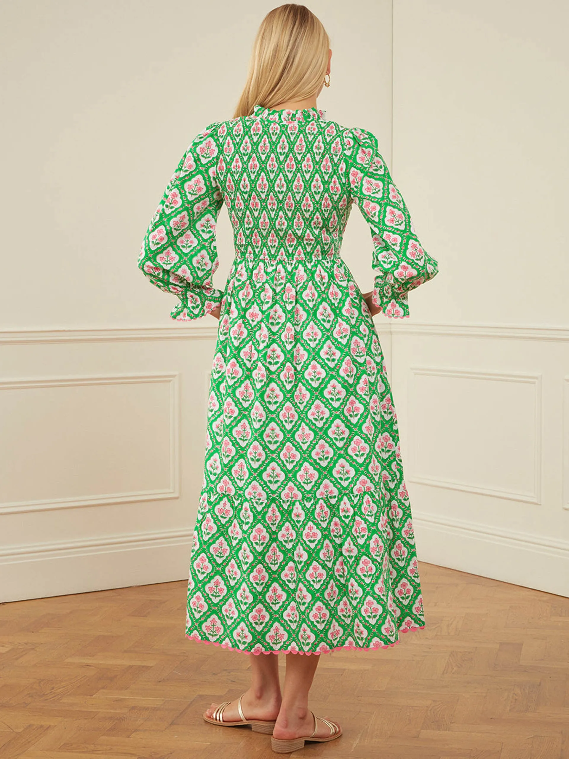 Emerald trellis izzy dress
