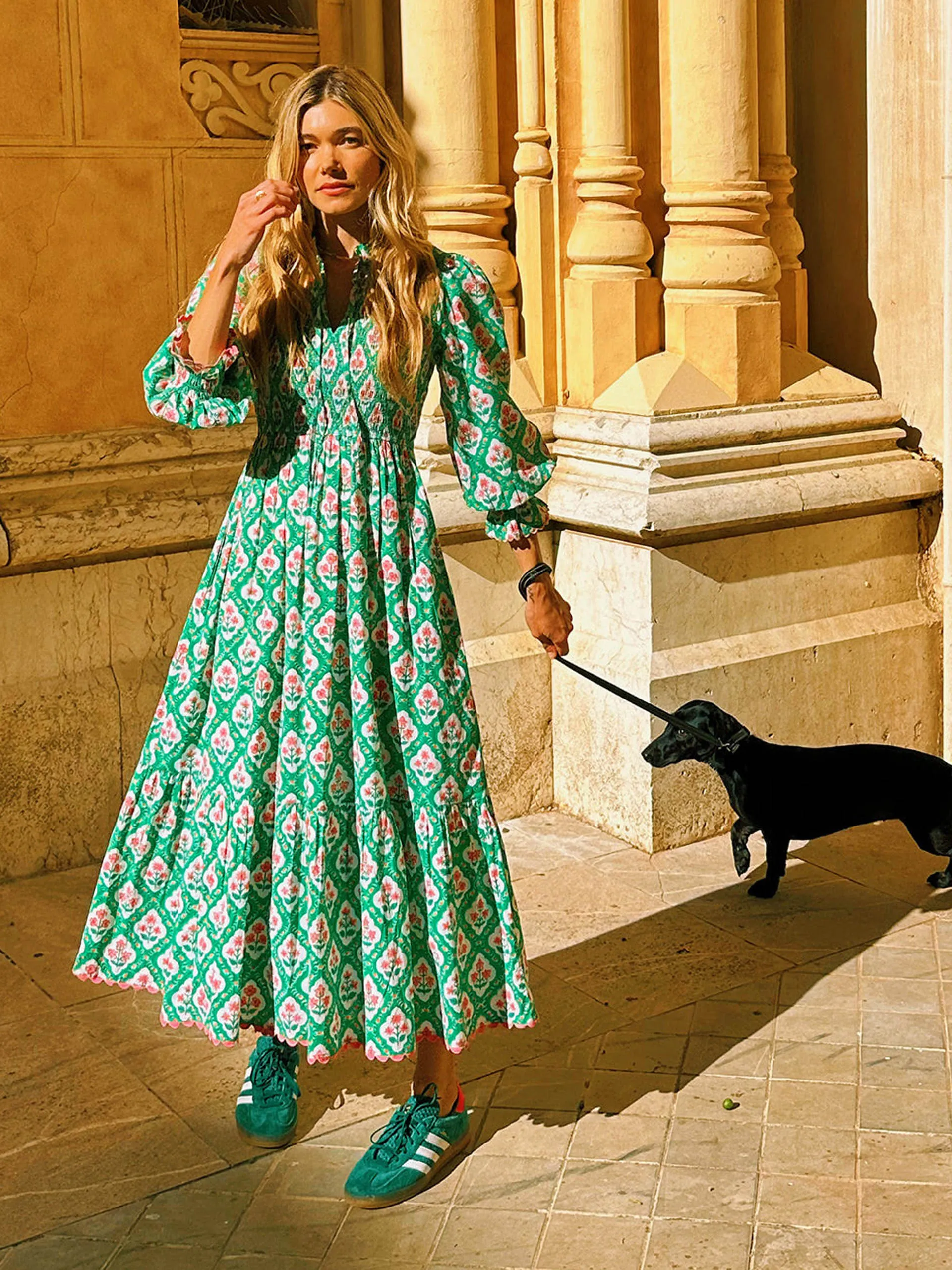 Emerald trellis izzy dress