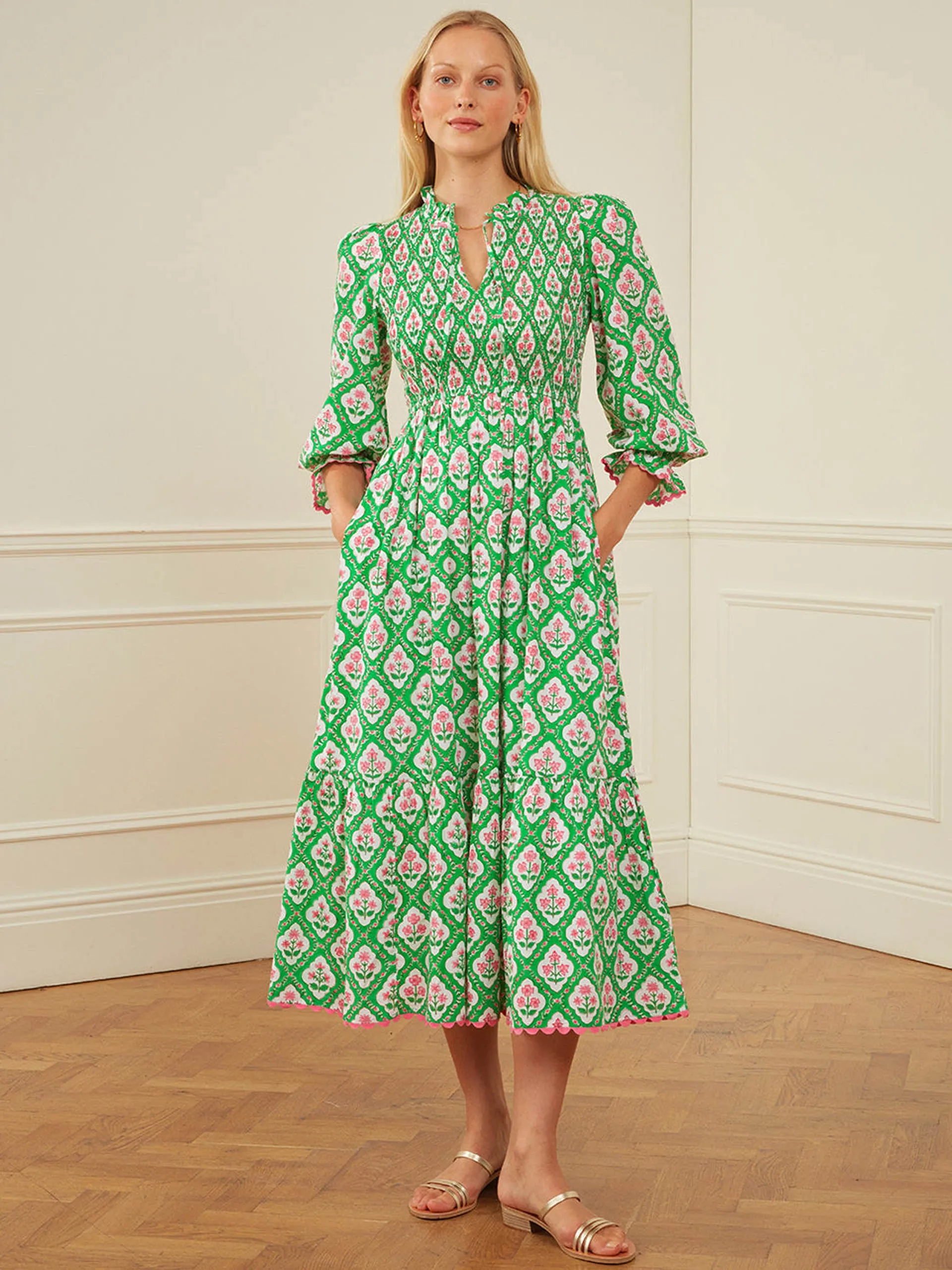 Emerald trellis izzy dress