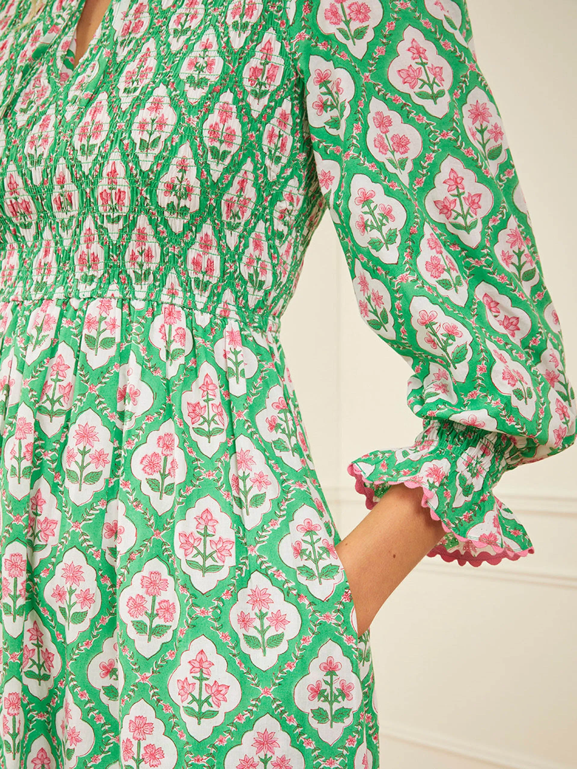 Emerald trellis izzy dress