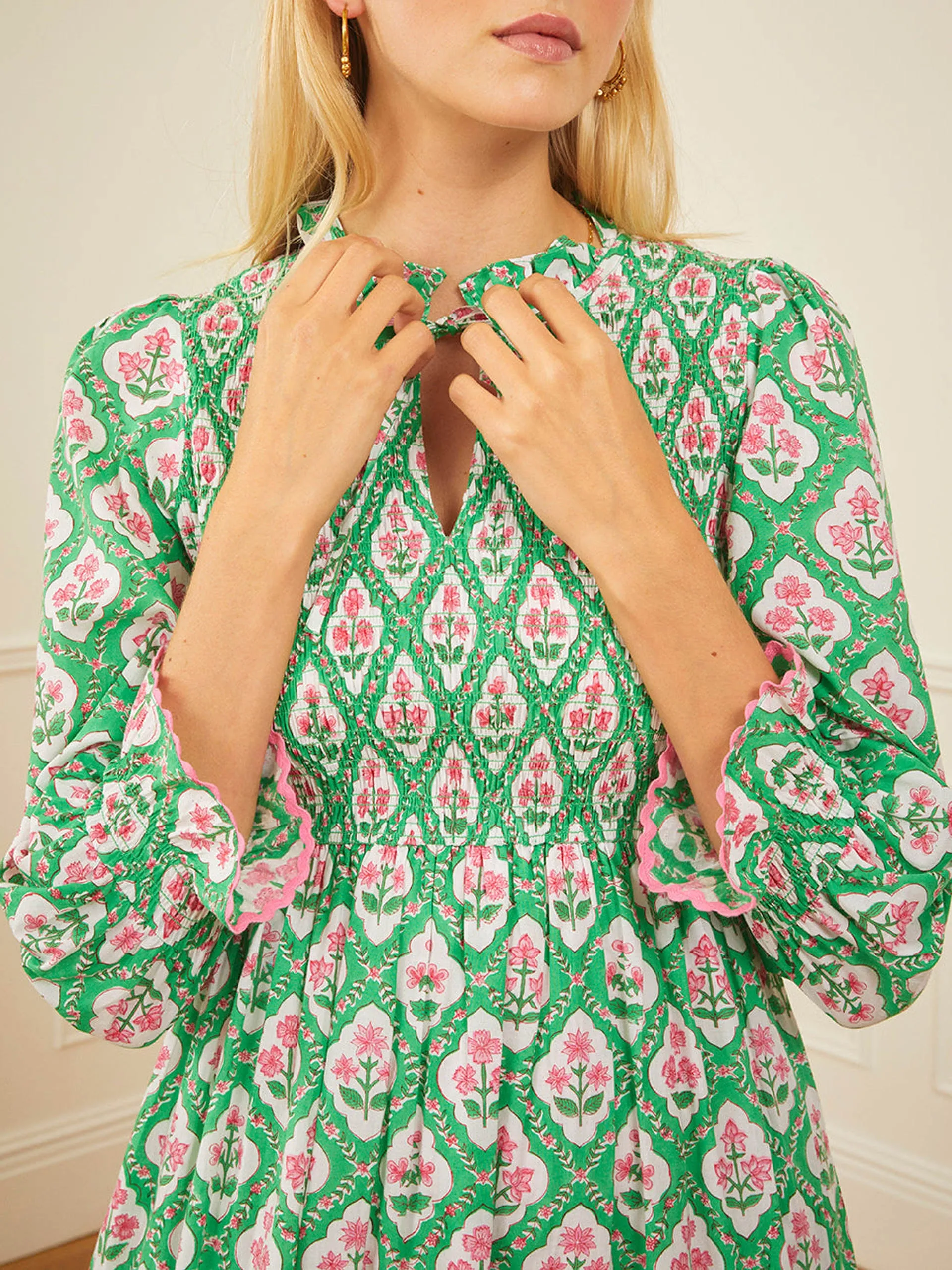 Emerald trellis izzy dress