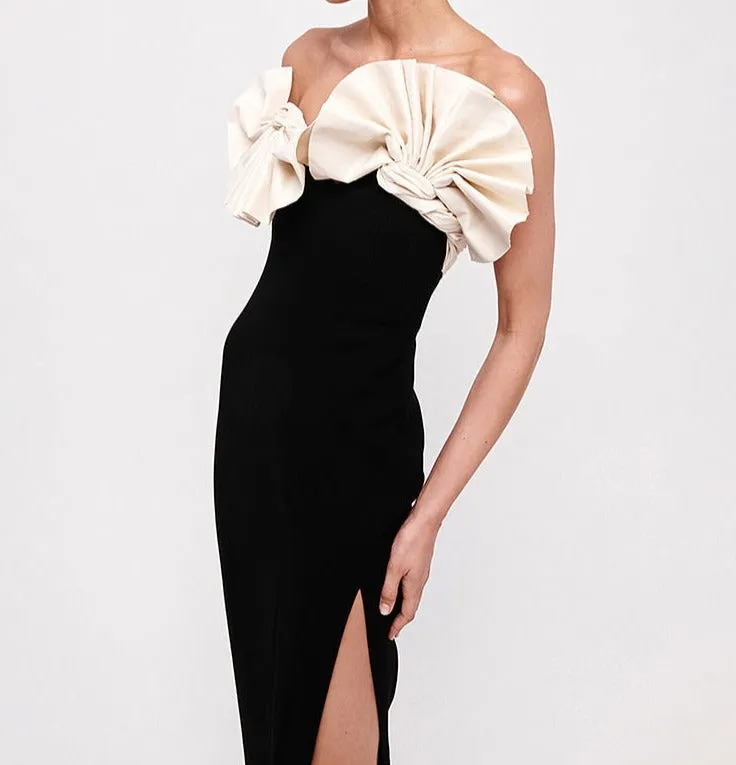 Fan Away Bandage Midi Dress