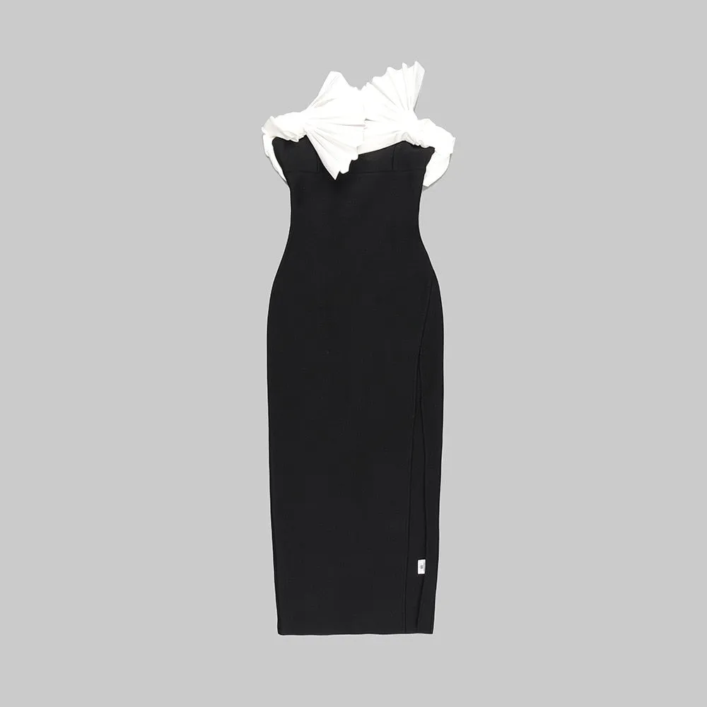Fan Away Bandage Midi Dress
