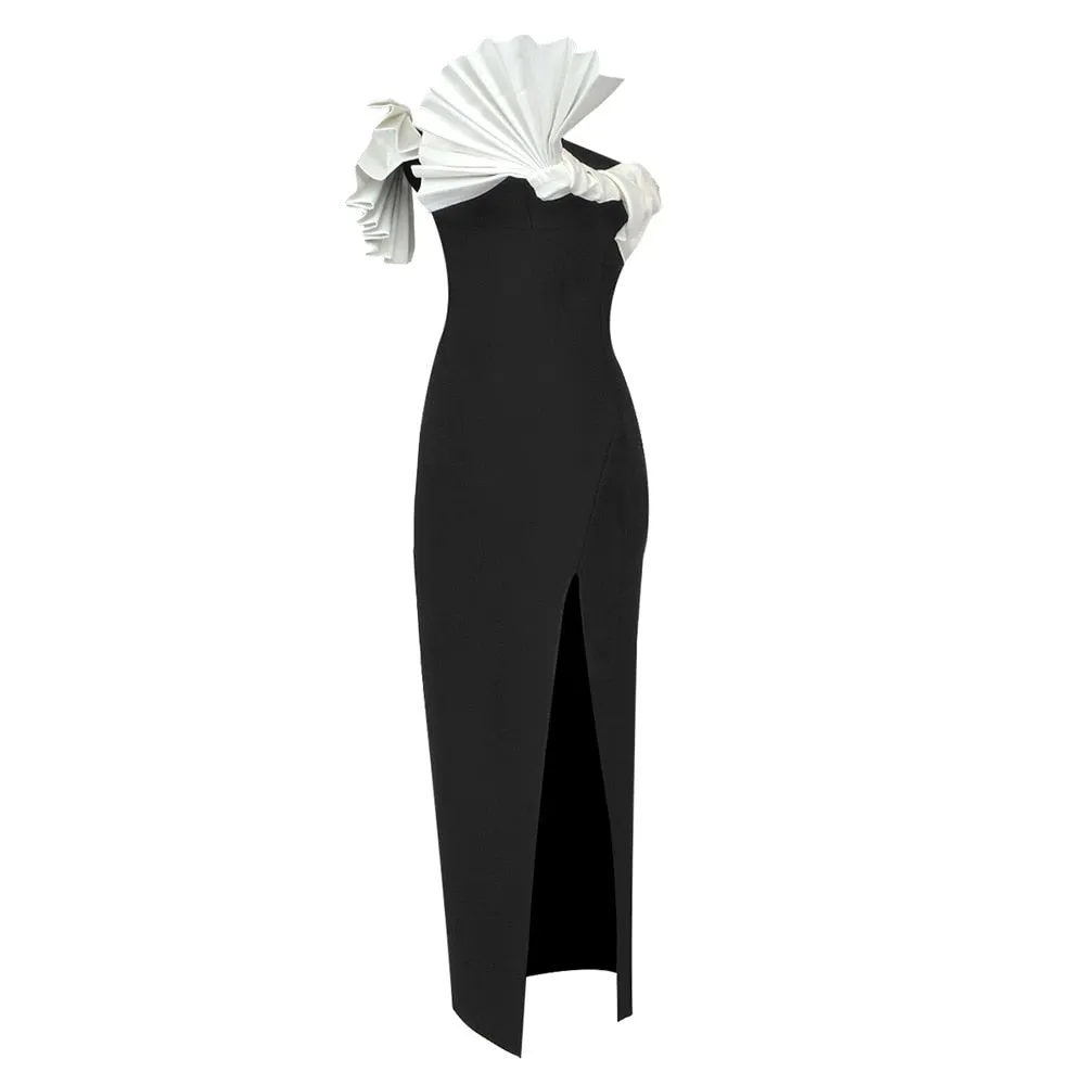 Fan Away Bandage Midi Dress