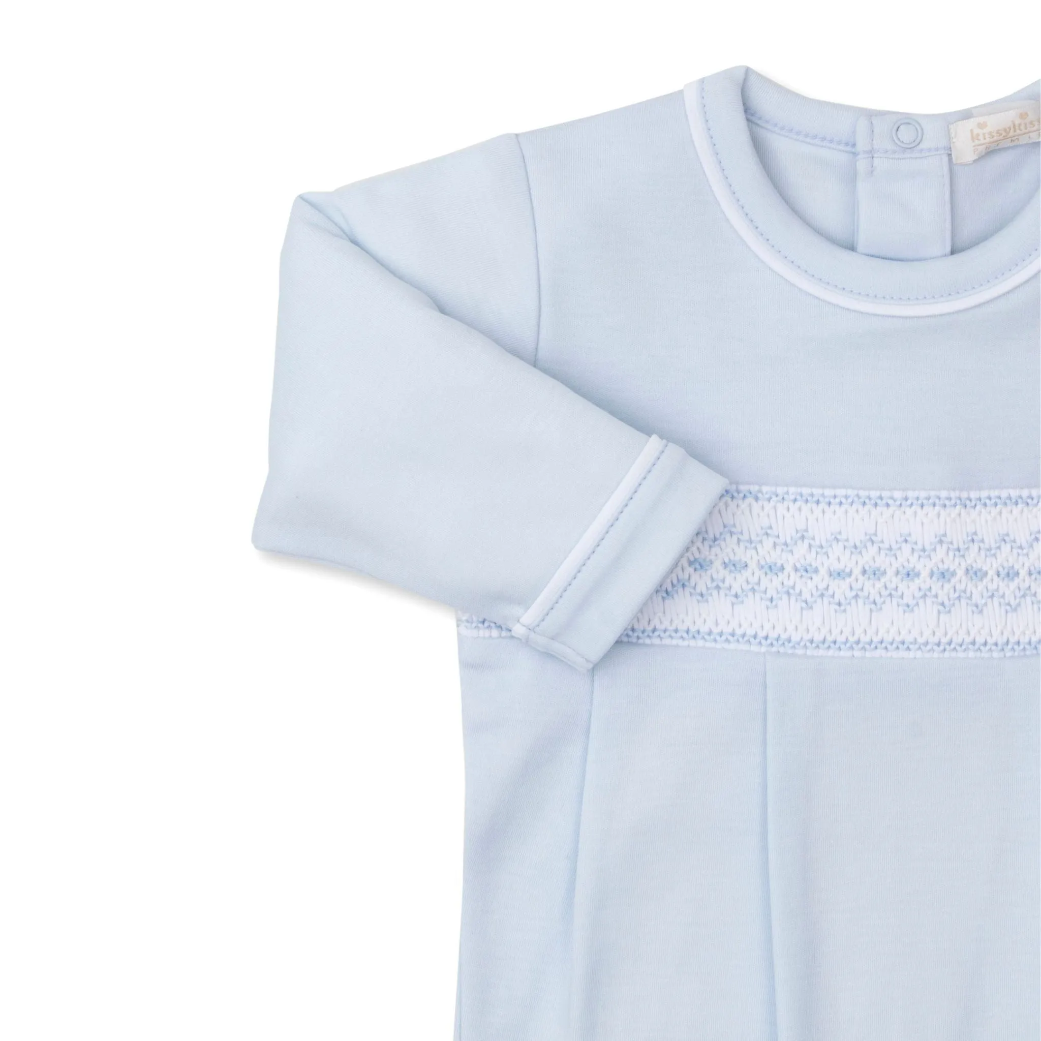 Footie with Hand Smocking - Classic Geometric