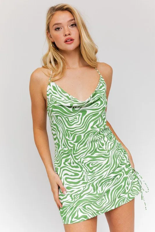 Halter Cowl Neck Dress