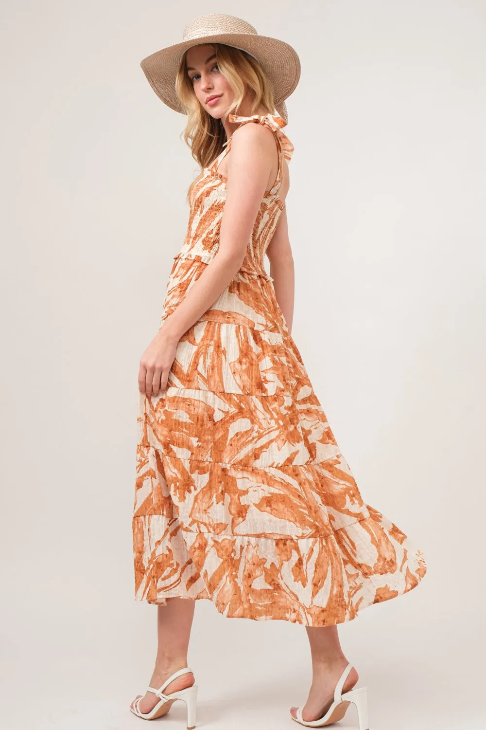 Island Girl Smocked Midi Tiered Dress (Online Only)
