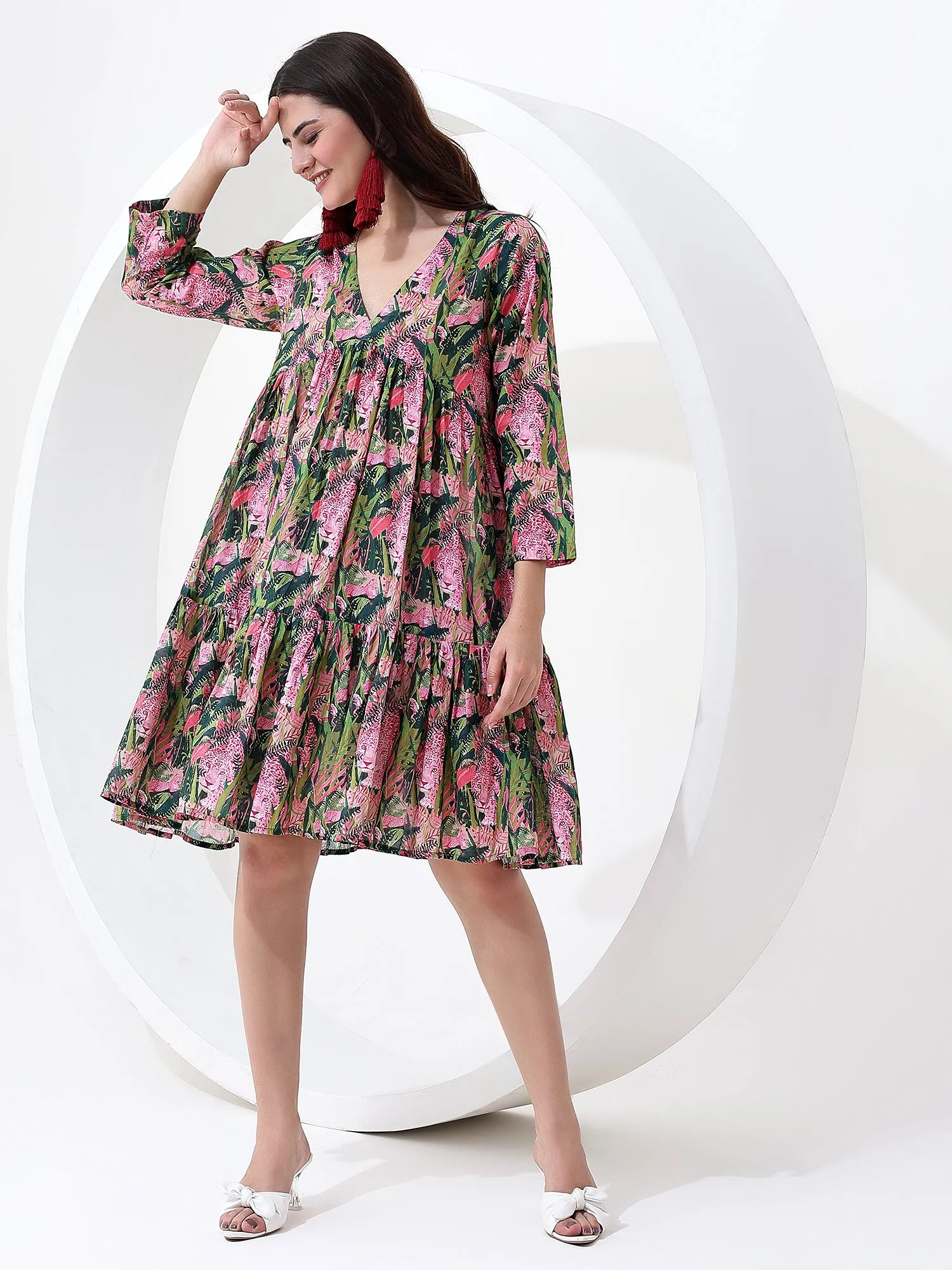 Jungle Safari Tiger Animal Print Mini Dress - Buy Now!