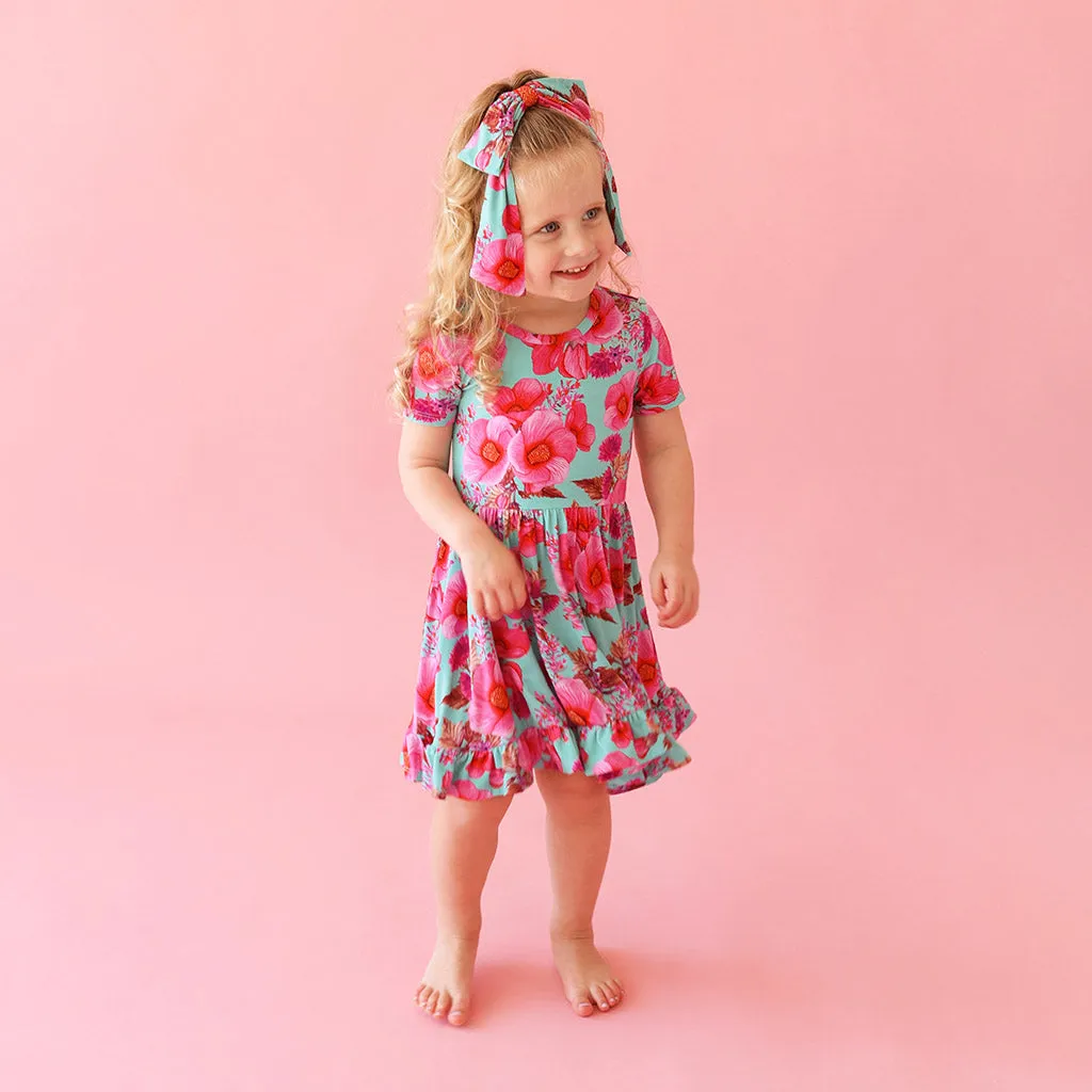 Kienna Short Sleeve Ruffled Twirl Dress
