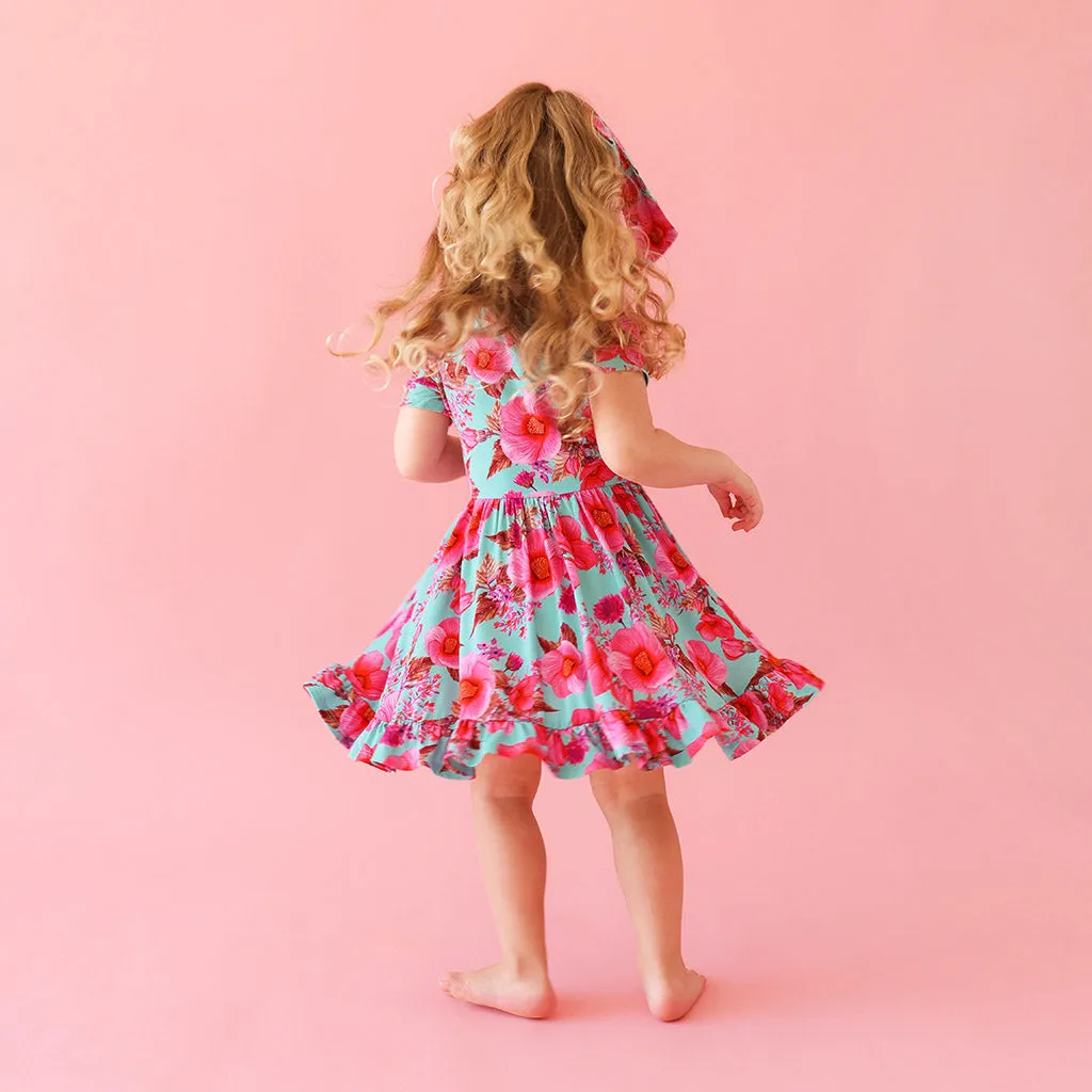 Kienna Short Sleeve Ruffled Twirl Dress