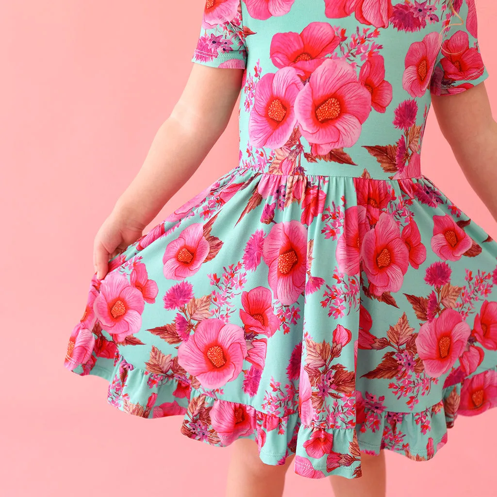 Kienna Short Sleeve Ruffled Twirl Dress