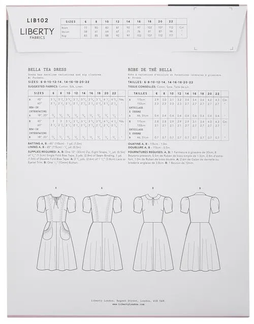 LIBERTY • Bella Tea Dress Sewing Pattern (UK14 - 22)