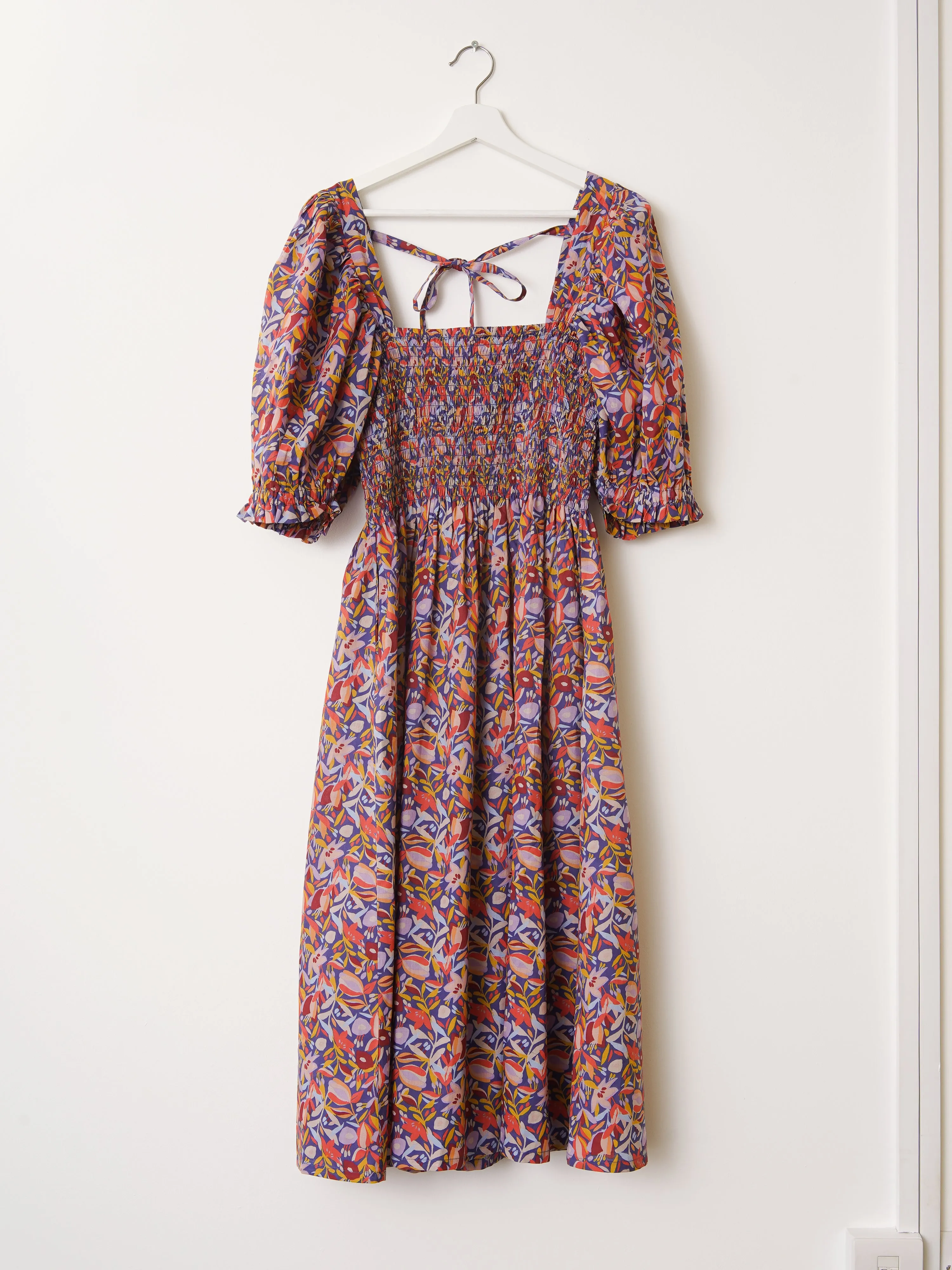 London Smocked Midi Dress
