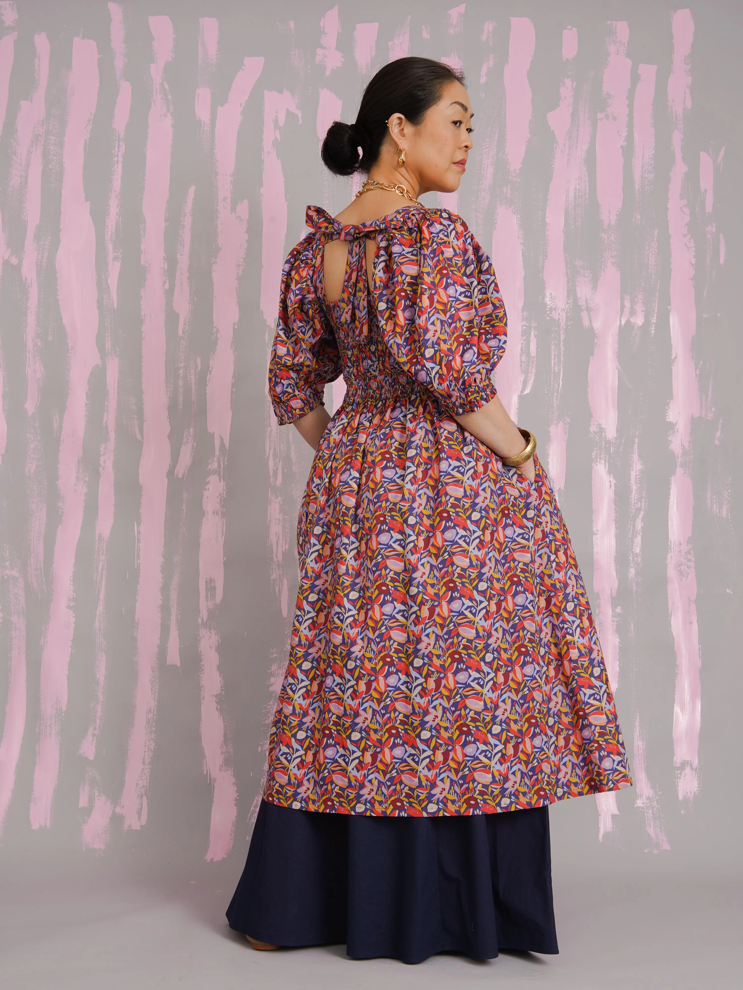 London Smocked Midi Dress