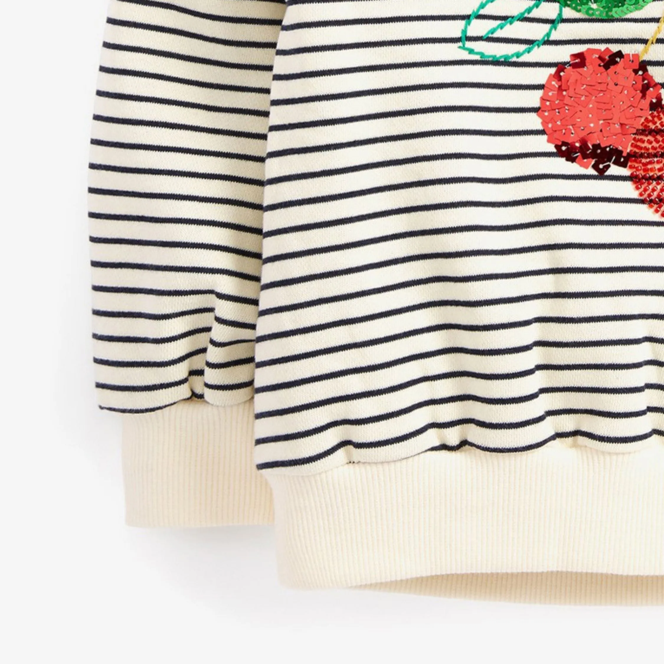 Long Sleeves Sparkly Fruit Theme  Girls Dress Striped Print