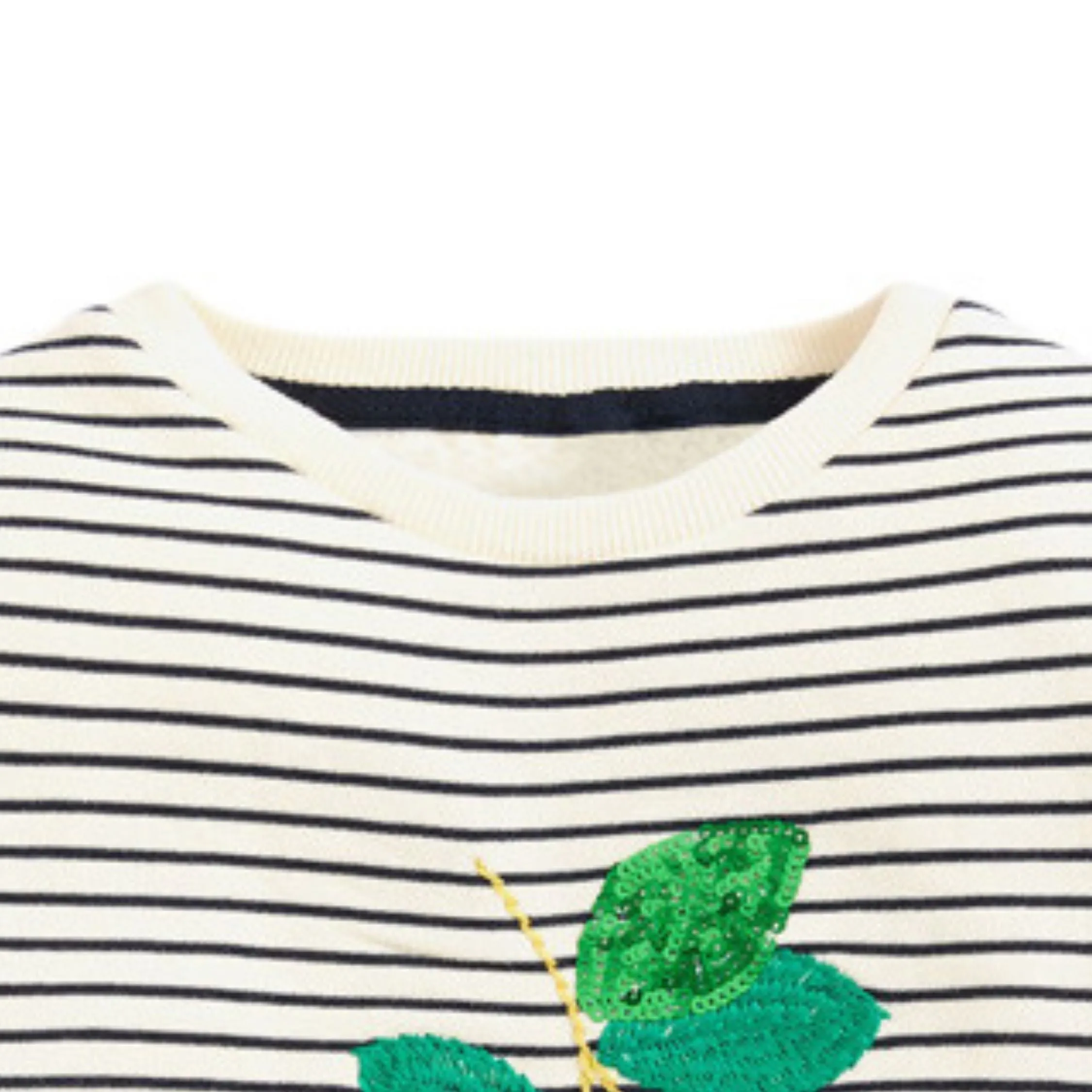Long Sleeves Sparkly Fruit Theme  Girls Dress Striped Print
