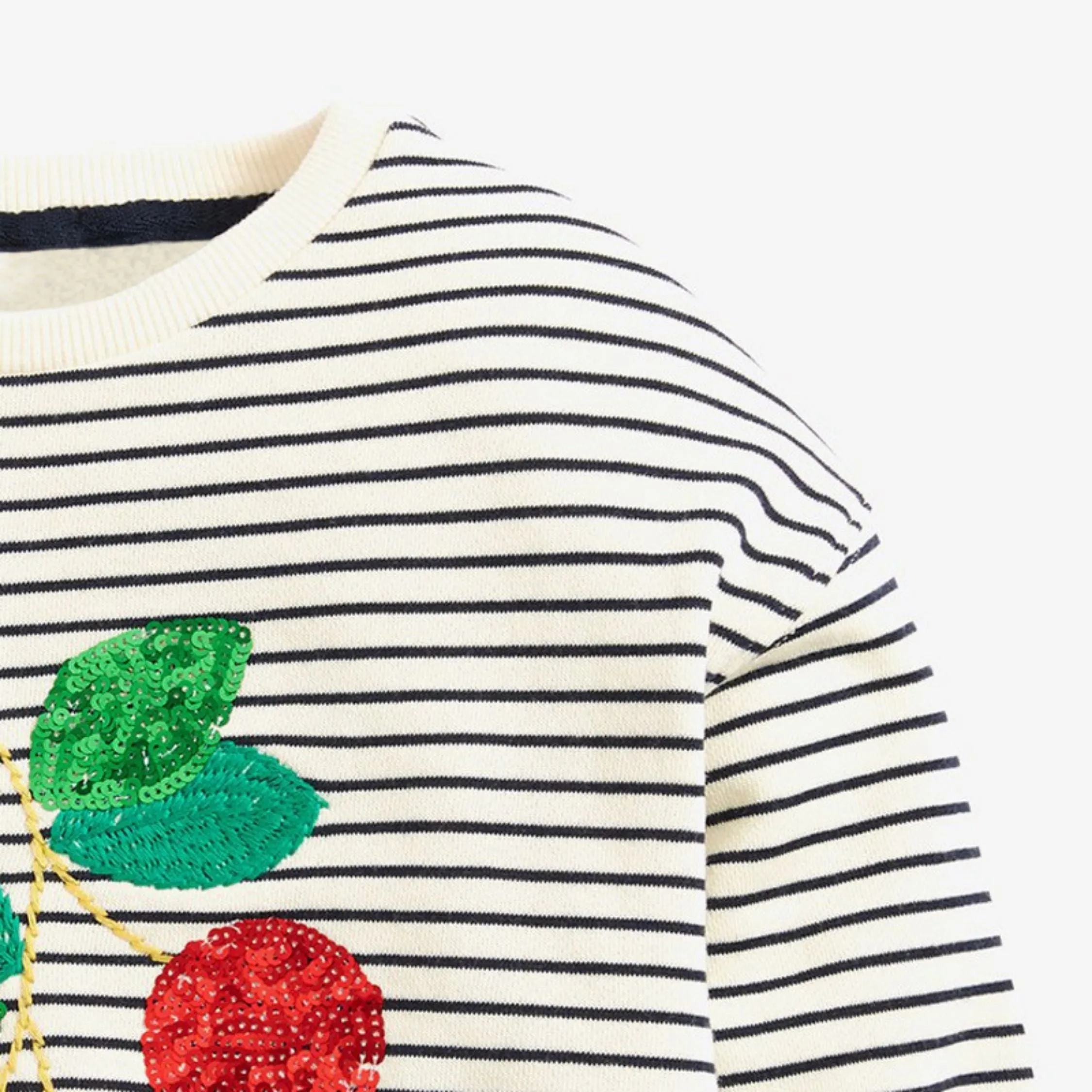 Long Sleeves Sparkly Fruit Theme  Girls Dress Striped Print