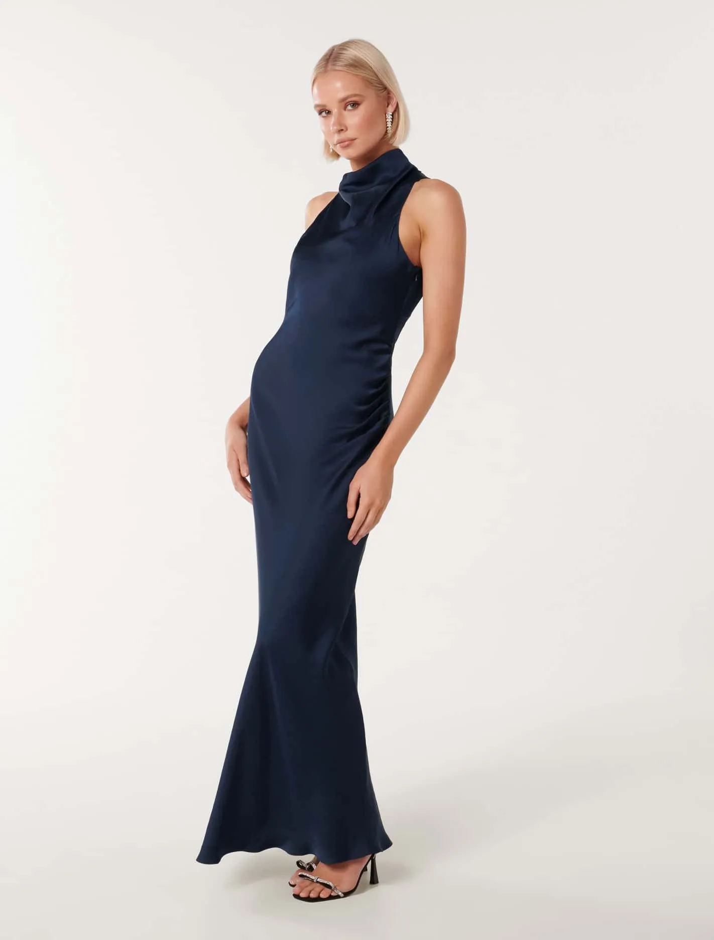 Michelle Open Back Satin Maxi Dress