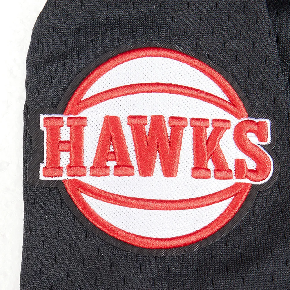 NBA ATLANTA HAWKS CLASSIC BIG BOYS MESH BUTTON DOWN SHIRT (BLACK/RED)