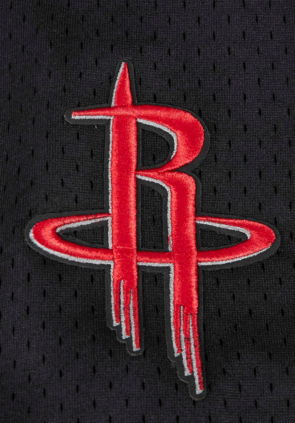 NBA HOUSTON ROCKETS CLASSIC MESH MEN'S BUTTON DOWN SHIRT (BLACK/RED)