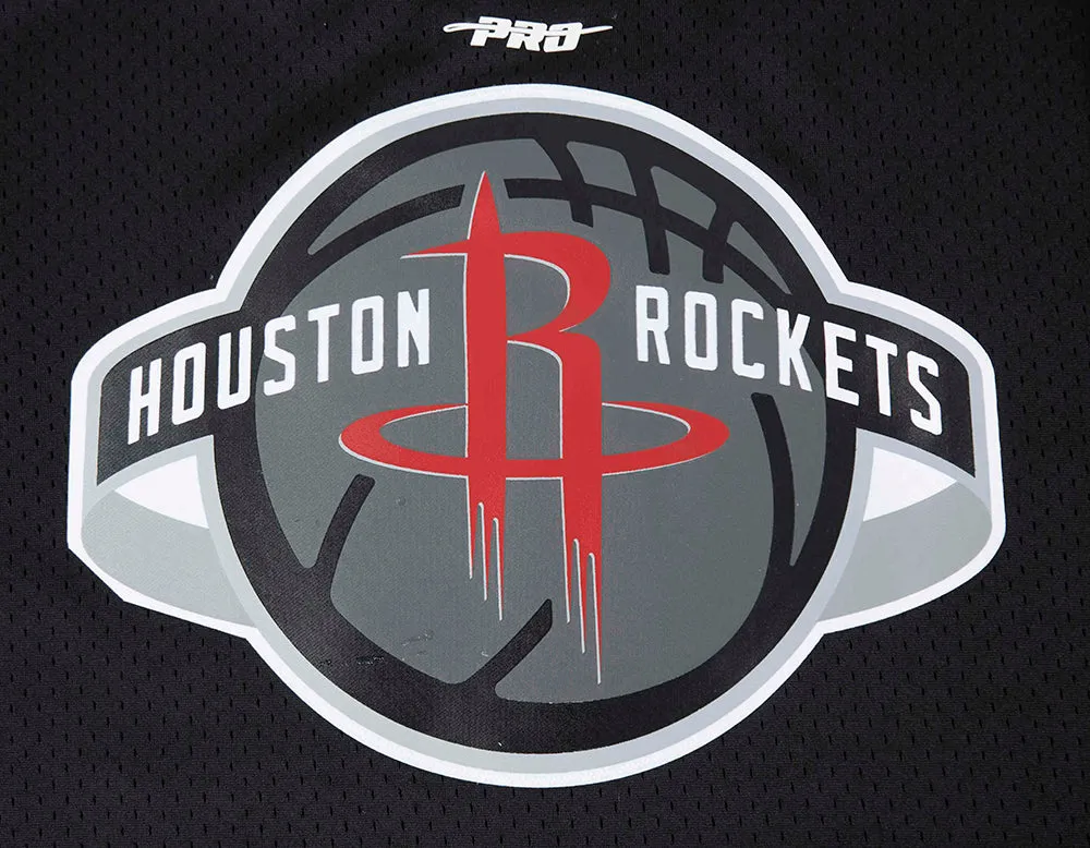 NBA HOUSTON ROCKETS CLASSIC MESH MEN'S BUTTON DOWN SHIRT (BLACK/RED)