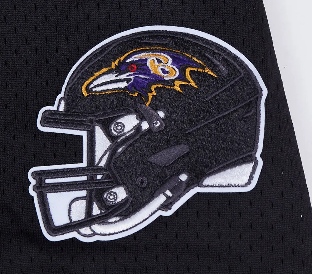 NFL BALTIMORE RAVENS CLASSIC MESH MEN'S BUTTON DOWN SHIRT (BLACK)