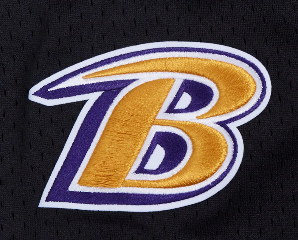 NFL BALTIMORE RAVENS CLASSIC MESH MEN'S BUTTON DOWN SHIRT (BLACK)