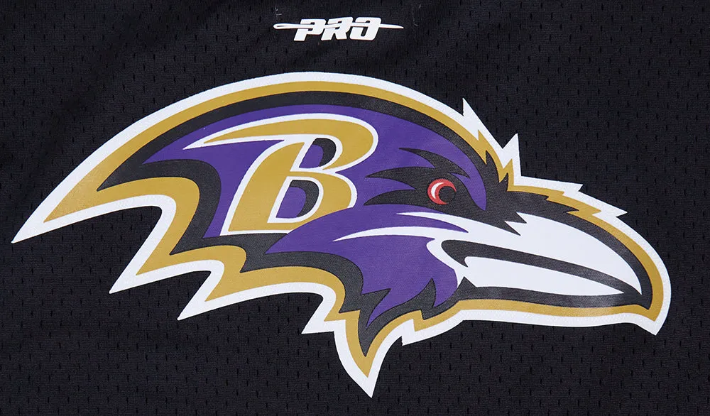 NFL BALTIMORE RAVENS CLASSIC MESH MEN'S BUTTON DOWN SHIRT (BLACK)