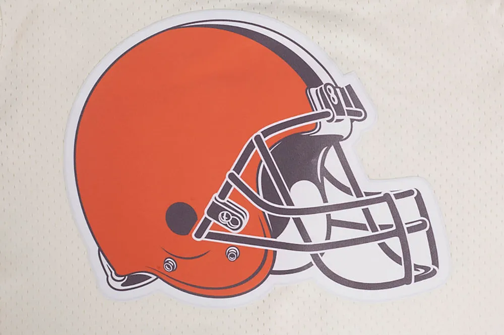 NFL CLEVELAND BROWNS CLASSIC MESH MEN'S BUTTON DOWN SHIRT (EGGSHELL)