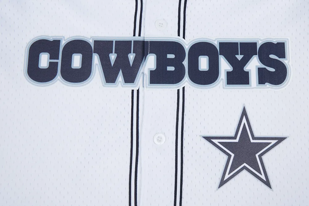NFL DALLAS COWBOYS LOGO CLASSIC MESH MEN'S BUTTON DOWN SHIRT (WHITE/MIDNIGHT NAVY)